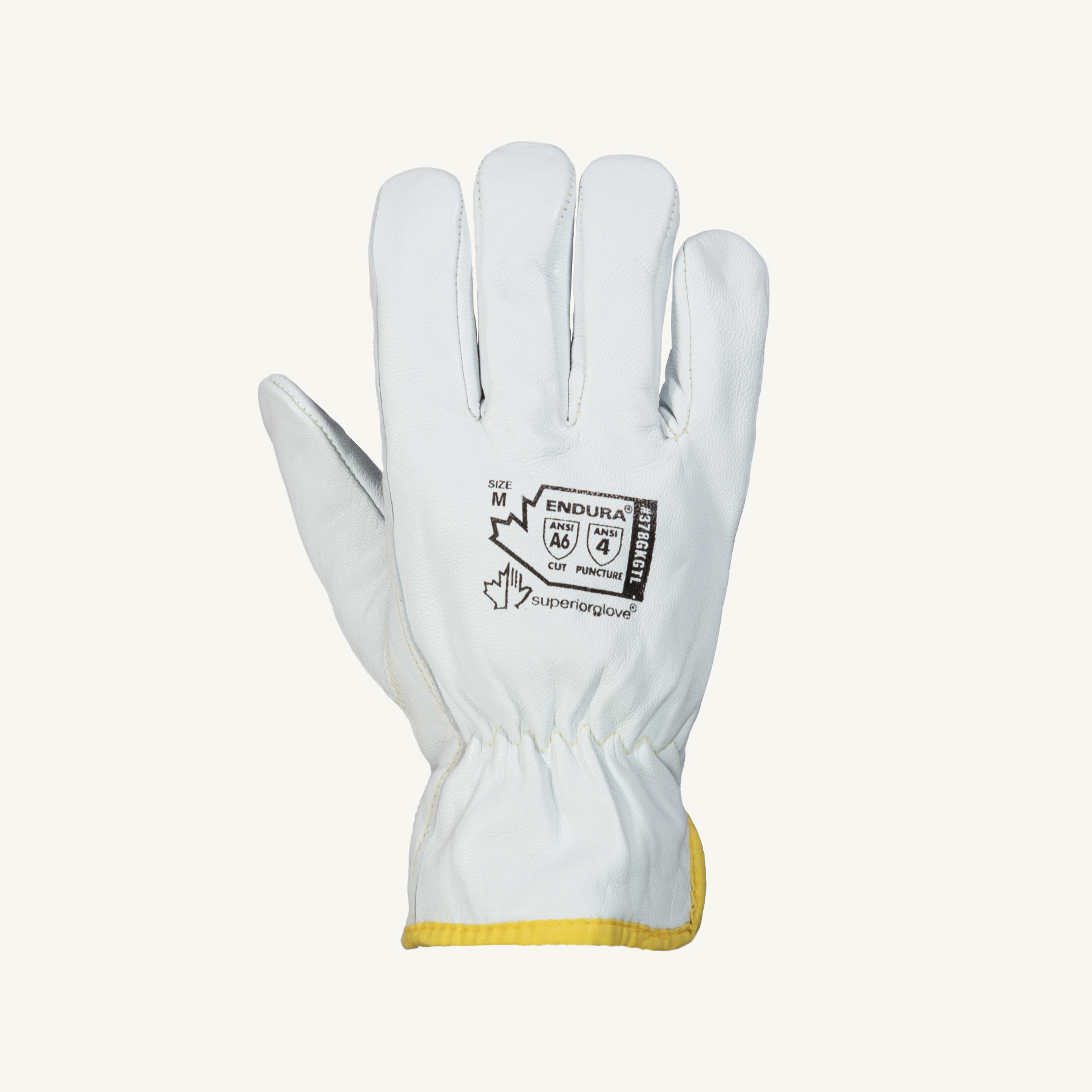 Superior Glove® Endura® 378GKGTL Thinsulate™ White Leather Driver A6 Winter Cut Gloves 